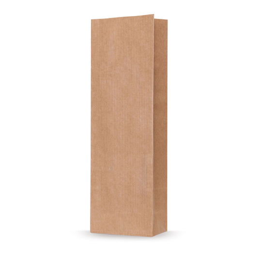 Saco de fundo bloco em papel kraft natural — Vista principal, diretamente do fabricante Elke Plastic