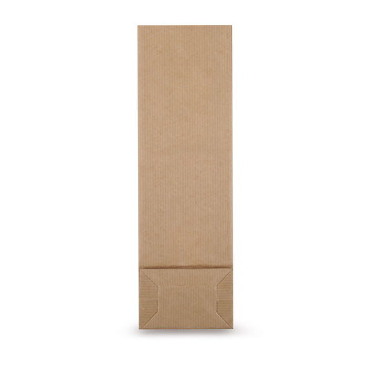Saco de fundo bloco em papel kraft natural — Vista detalhada do material e da qualidade de processamento