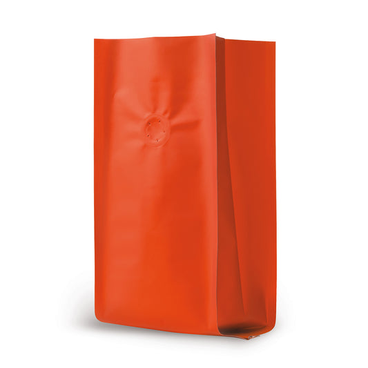 Saco para café vermelho — Vista detalhada do material e da qualidade de processamento