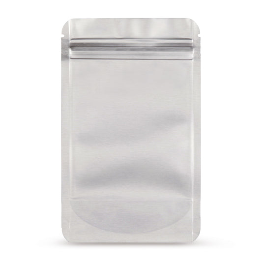 Doypack de alumínio — Vista principal do saco com compósito de alumínio, da Elke Plastic
