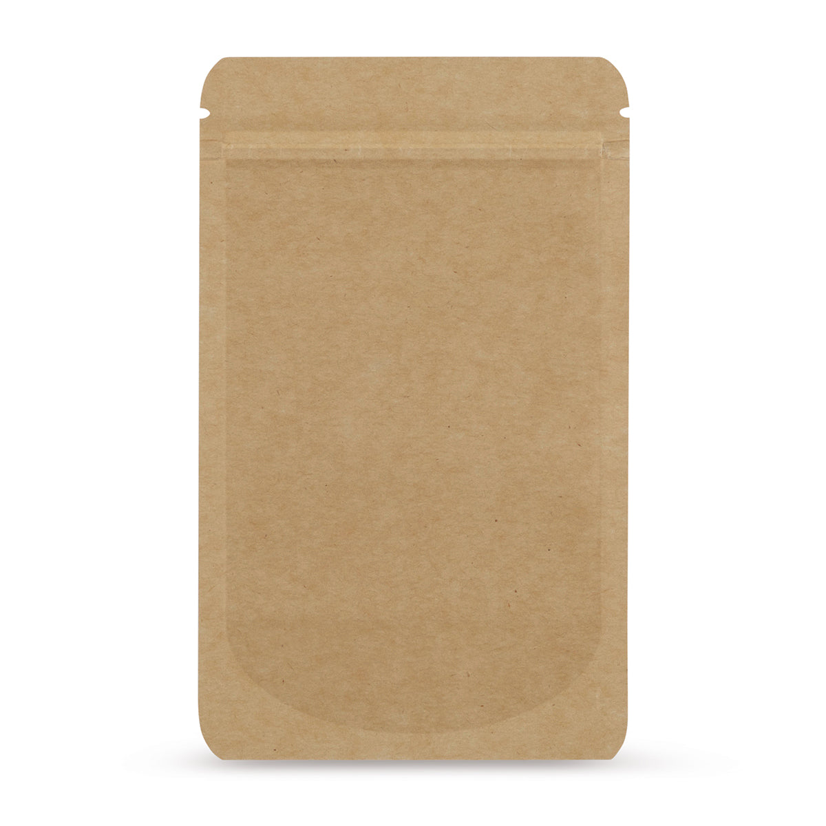 Doypack de papel kraft — Vista principal do saco com aspeto de papel kraft, da Elke Plastic
