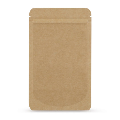 Doypack de papel kraft — Vista principal do saco com aspeto de papel kraft, da Elke Plastic